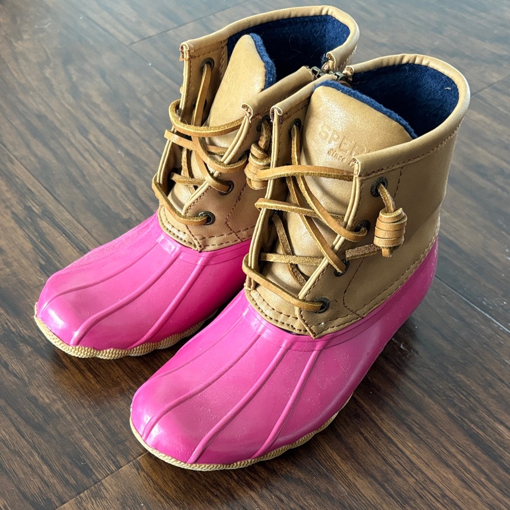 Sperry + Crewcuts Vibrant Pink and Tan Boots